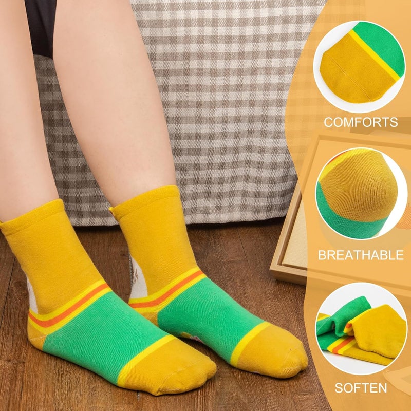 Socksfad Store 5-6 Pairs Women's Cute Cat Socks Gifts, Funny Novelty Animal Print Crew Cotton Socks Christmas Gifts for Women Girls - Image 4